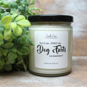 Dog Farts Humor Pet Candles by Candle Crest
