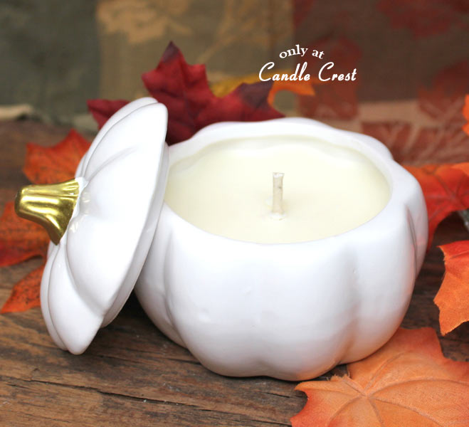 White Pumpkin Fall Candle - By Candle Crest Soy Candles Inc